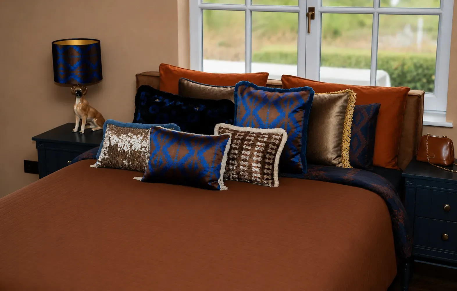 Slaapkamer met kussens