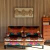 fauteuil bruin print