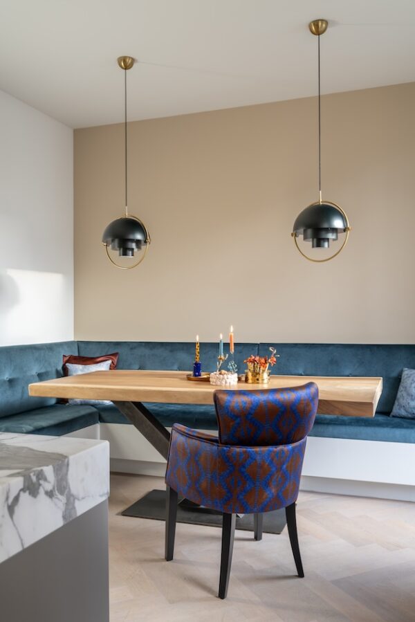 eethoek modern blauw