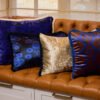Sierkussen -Peacock Blue- Franjekleur Blauw - Afbeelding 3