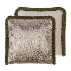 sierkussen -touch of gold- + mosgroen