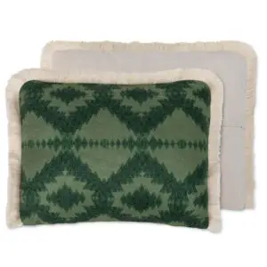 sierkussen - peacock green - + creme