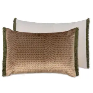 sierkussen - leaves - + mosgroen