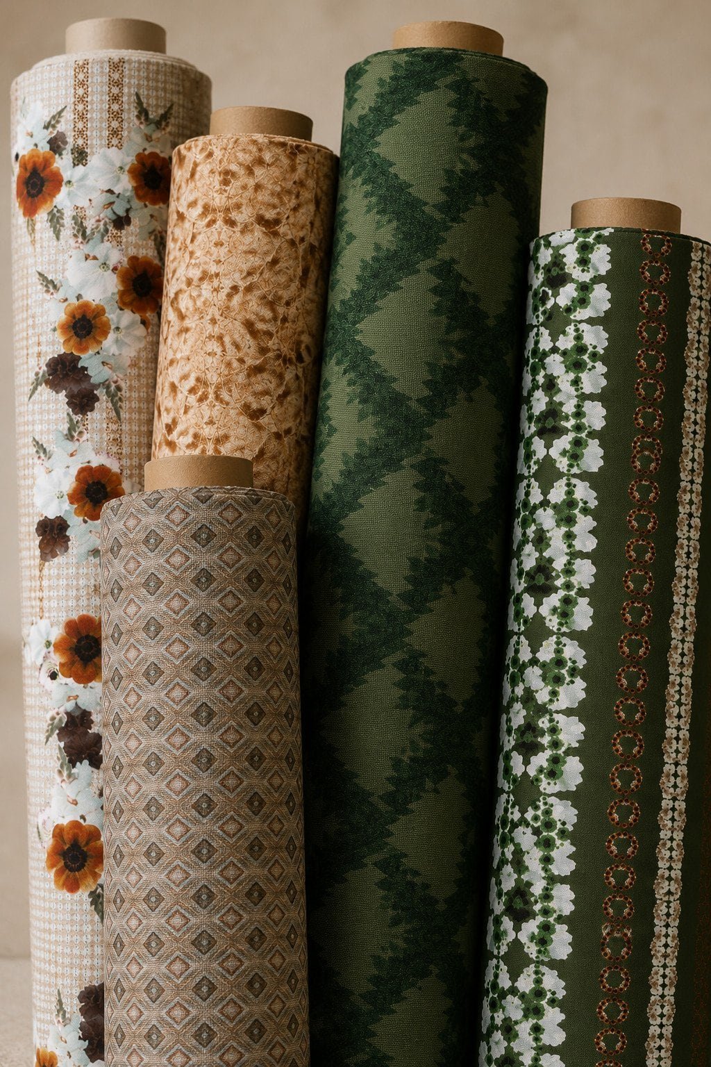 Detail van stof en print voor herstoffering